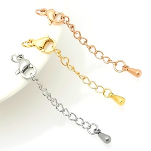 Cadena de Extensión con Cierre de Langosta de Acero Inoxidable, Cierre Ajustable en Forma de Lágrima, Accesorios para Joyería DIY - Product Image 1