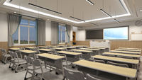Ensemble de mobilier scolaire en gros de haute qualité, confortable, durable, moderne, en métal et bois, bureaux doubles et chaises pour étudiants