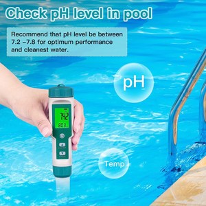 Misuratore di pH e salinità per piscine ad acqua salata, tester digitale 5 in 1 per acquari e piscine - Product Image 3