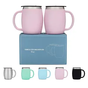 Canecas de Café de Aço Inoxidável de Boca larga Camping Caneca xícara de Chá Xícara de Café Parede Dupla BPA LIVRE de Metal