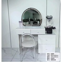 Table de maquillage multifonctionnelle de haute qualité avec armoire de rangement, bureau de toilette brillant, coiffeuse