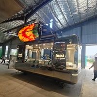 Camion de restauration électrique en acier inoxydable et aluminium, cuisine complète, remorque mobile pour la vente de snacks, chariot conduisible pour les activités de rue