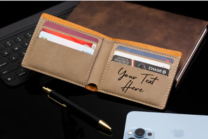 <span class=keywords><strong>Portafoglio</strong></span> Sottile in Pelle PU Personalizzato con Monogramma, Porta Carte con Logo Personalizzato, Portafogli da Uomo in Similpelle Incidibile - Product Image 6