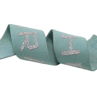 Bande élastique personnalisée à rayures de 4 cm en nylon avec lettrage en fil argenté, écologique, accessoires de mode, fournitures artisanales