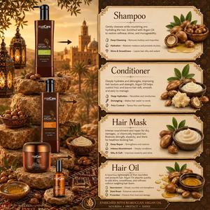OEM pour ensemble de produits de luxe personnalisés à marque privée <span class=keywords><strong>sans</strong></span> <span class=keywords><strong>sulfate</strong></span>, <span class=keywords><strong>sans</strong></span> <span class=keywords><strong>silicone</strong></span>, à l'huile d'argan naturelle : shampoing, après-shampoing, <span class=keywords><strong>masque</strong></span> capillaire, huile capillaire - Product Image 2