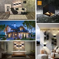 Applique murale de couloir, chambre à coucher, étanche IP65, cube réglable, lumière LED de jardin, lampe de porche, 6W 12W, lampe murale LED intérieure et extérieure