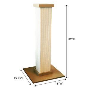 Grande tour à gratter en bois beige massif avec fibres de sisal, design simple pour tous les chats - Product Image 2