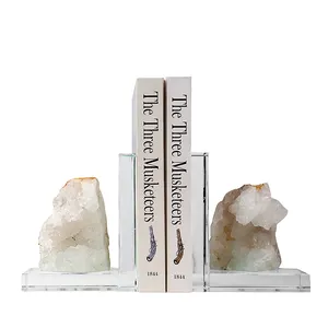 Modern Única Pedra Showroom Bookends Livro Termina Linda Natural Ágata Peças de Decoração Para Casa