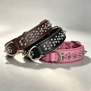 Collar para Perro Reforzado con Púas, de Cuero Genuino de 6mm de Grosor, Anti-Mordida, para <span class=keywords><strong>Bully</strong></span>, <span class=keywords><strong>Pitbull</strong></span>, Mastiff, Venta al Por Mayor - Product Image 2