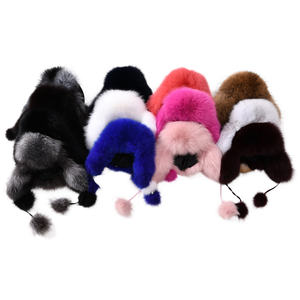 Chapeaux pelucheux en fourrure de raton laveur pour femmes, accessoire unisexe, couvre-oreilles personnalisé, pour l'hiver, vente en gros, - Product Image 6