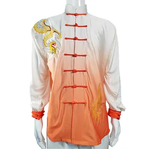 Uniforme de Kung Fu de broderie traditionnelle chinoise Uniforme de Taichi Tai Chi en soie extensible