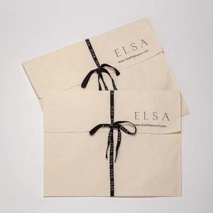 Emballage d'enveloppe en coton doux personnalisé de haute qualité Sac à poussière recyclable avec pochette à rabat - Product Image 2