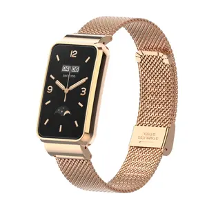 Miband 7 Smartwatch Correa Mesh Magnetische Metalen Milanese Band Voor Mi Band 7 Nfc Global Versie Smart Horloge Polsbandjes Voor xiaomi