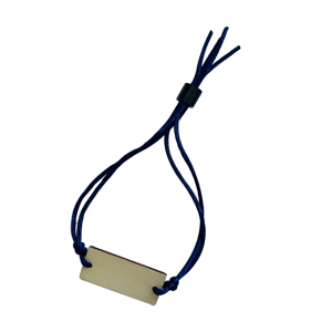 Bracelet mince en polyester RFID à puce haute fréquence de luxe avec étiquette en bois pour un usage quotidien - Product Image 1