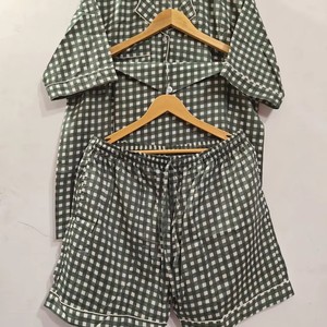 Ropa de Dormir para Mujer, Camisón y Pantalón de Algodón Puro con Estampado Floral, Talla Única, Conjunto de Pijama Indio para Noches Tranquilas - Product Image 1