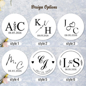 Bruiloft monogram sticker/gepersonaliseerde bruiloft stickers/op maat gemaakte cadeaustickers voor huwelijksuitnodigingen/bedank sticker - Product Image 1