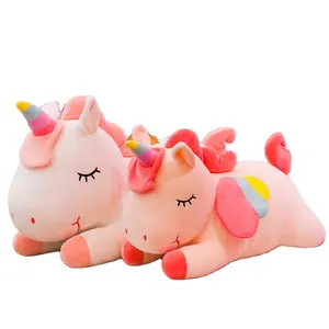 High quality plush soft toy unicorn stuffed animal cute pink unicorn plush pillow