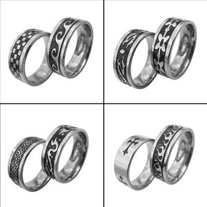 <span class=keywords><strong>Lot</strong></span> en gros de bagues noires mixtes pour hommes en acier inoxydable, bijoux de mode pour mariage et fiançailles, collection 2026 - Product Image 3