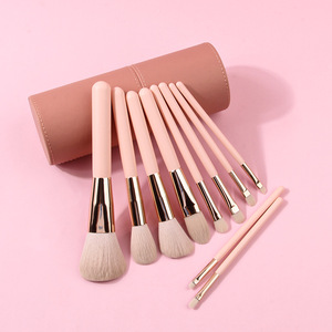Set de 10 Brochas de Maquillaje Rosadas, Pelo Sintético para Rostro, Corrector, Lápiz de Cejas, Brochas Portátiles para Sombras de Ojos, Venta al por Mayor - Product Image 6