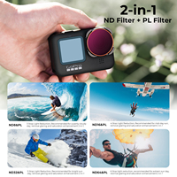 K&F Concept - Juego de 4 Filtros Polarizadores de Reducción de Luz ND8/PL, ND16/PL, ND32/PL, ND64/PL para GoPro Hero 13/12/11/10/9, Filtro ND/PL