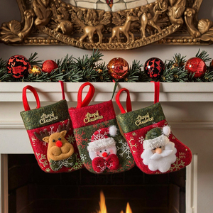 Cadeau de Noël Couverts Sac Père Noël Bonhomme de neige Bas de Noël de haute qualité <span class=keywords><strong>Chaussettes</strong></span> - Product Image 2