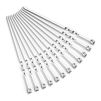 Brochettes de barbecue en gros, aiguilles plates et larges en métal pour kebab, idéales pour le camping en extérieur