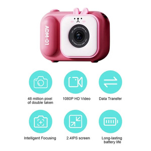 Cámara Digital para Niños S11 con Pantalla de 2.4 Pulgadas, Lente Delantera y Trasera Dual, Mini Cámara Portátil de Dibujos Animados con Trípode, Regalo para Niños - Product Image 6