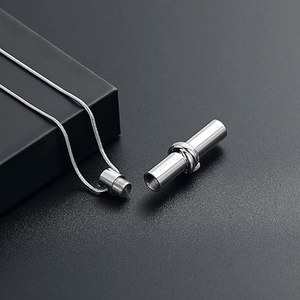 Joyería de cremación de acero inoxidable mascota/cenizas humanas <span class=keywords><strong>para</strong></span> <span class=keywords><strong>siempre</strong></span> hermano colgante cilíndrico joyería conmemorativa colgante urna collar - Product Image 3