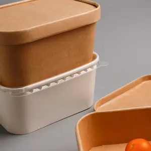 750ml Hot Sale New Design Food Paper Container Wholesale Custom Logo Packing Box Custom Paper Lunch Box
