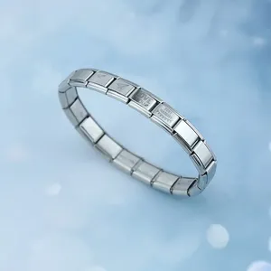 Hapiship 2022 nueva moda romántica boda amor encanto italiano enlaces ajuste 9mm pulsera de acero inoxidable fabricación de joyas DJ562-B - Product Image 1