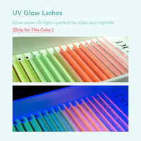 DIYDAY Extensions de cils en grappe 16 rangs de qualité supérieure, colorées, souples et faciles à poser, courbure C/D, épaisseur 0,07 mm, fabriquées à la machine