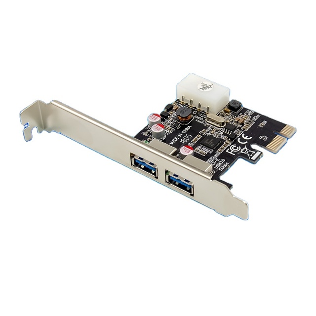 PCIe X1 ST63 Dual-Port USB3.0 5Gbps High-Speed Internal Industrial Control Adapter Card-in Stock