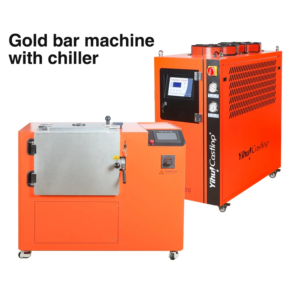 Mesin cetak vakum 4KG untuk bilah emas, mesin pengecoran batang perak, mesin pembentuk tekanan vakum berkilau bilah emas