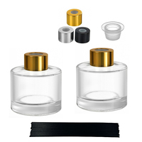 Usine En Gros 100ml 200ml Vide Rond Verre Reed Diffuseur Bouteille 50ml Avec Or Vis sur Cap Bouchon Intérieur Fibre Bâtons