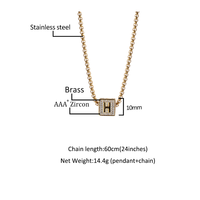 Collier pendentif en zircon cubique avec 26 lettres, plaqué or 18 carats, pour femmes, cadeaux