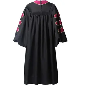 Unisex Deluxe Graduation Doctorate Robe With Gold Piping Available For Customization