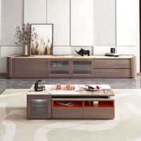 Meuble TV et table basse modernes en mélamine de style nordique pour le salon