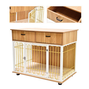 Kayu besar peti hewan peliharaan furnitur dalam ruangan anjing kandang anjing dua laci tugas berat anjing peti furnitur kandang - Product Image 4