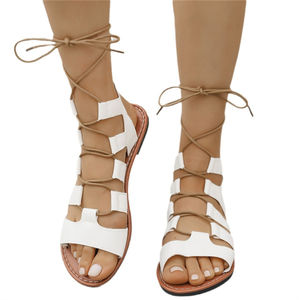 Sandales plates décontractées confortables à bout ouvert et lanières pour femme, grande taille, nouvelle collection 2025, polyvalentes pour les vacances et la plage - Product Image 6