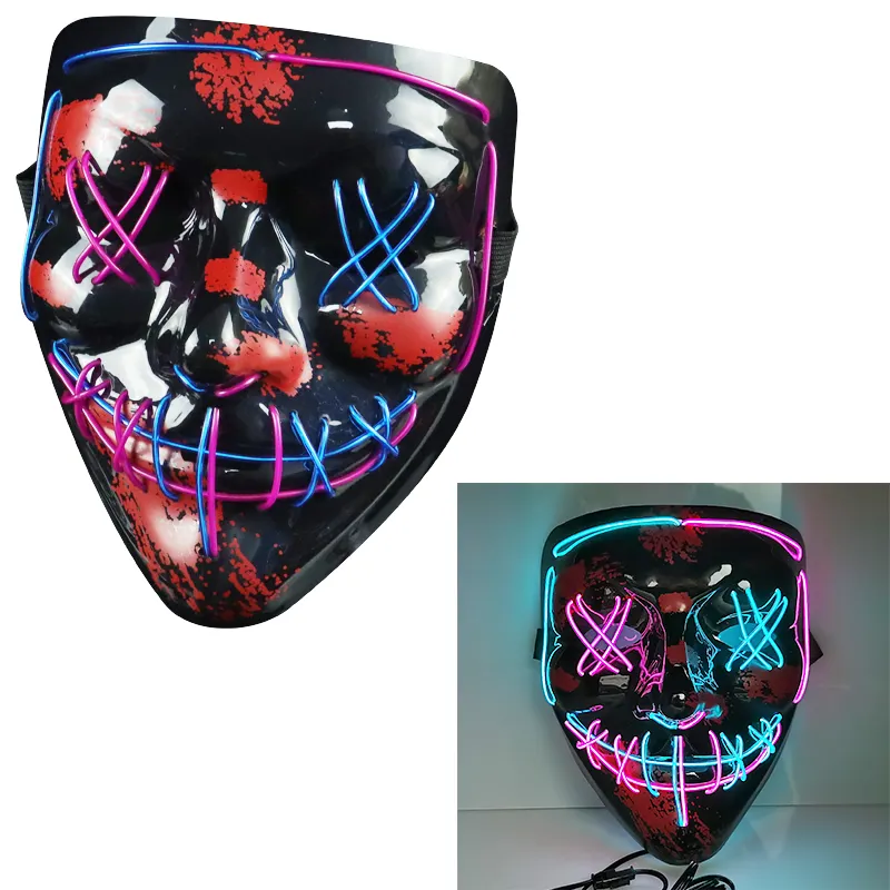Battery Flexible Neon EL Wire Light Birthday Fashion Party Fun Led Masks