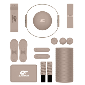 Набор аксессуаров для пилатеса с индивидуальным логотипом: эластичная лента для фитнеса (молочный чай), тканевая лента сопротивления, кольцо для йоги, блок для йоги, кольцо для пилатеса - Product Image 3