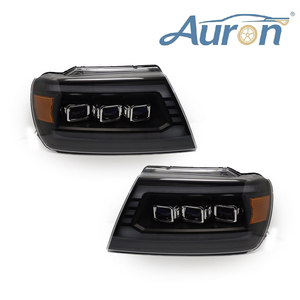 Auron ไฟหน้าแบบชิป LED 32V ใหม่ไฟหน้าต่ำลูเมนสูงสำหรับ JEEP 1999-2004 Grand Cherokee - Product Image 1