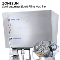 ZONESUN ZS-RWGFP4 Machine de remplissage semi-automatique à siphon 4 têtes de table pour bouteilles, à débordement par gravité, avec pompe d'alimentation