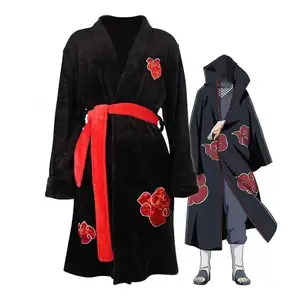 Thickened Bathrobe Thermal Nightgown Young Couples Anime Costume Character-Inspired Cosplay Uchiha Itachi flannel bathrobe