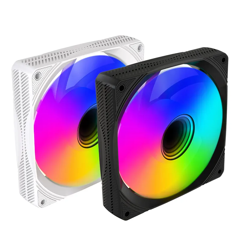 Lovingcool 공장 가격 12cm RGB 게임용 컴퓨터 케이스 쿨러 120mm 플라스틱 방열판 CPU 팬 (RGB 조명 포함)