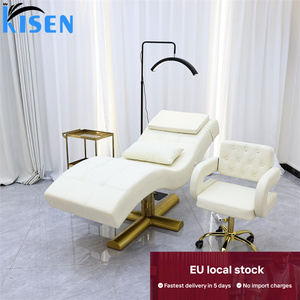 Kisen Europe Stock Hot Selling Beauty <b>Bed</b> Adjustable S-shape Salon Massage Table Lash Chair Beauty Facial Eyelash <b>Bed</b> - Product Image 5