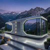Maison capsule spatiale de haute qualité, maison préfabriquée de luxe en conteneur, villa modulaire mobile pour la vie en plein air et les projets hôteliers