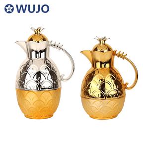 WUJO-taza de café dorada con forma de piña, jarra térmica al vacío con revestimiento de vidrio para el mercado árabe de Arabia Saudita, Dubái, 0.6l, 1l - Product Image 5
