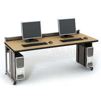 Bureau de salle d'informatique scolaire au design moderne Table d'ordinateur en bois pour étudiants