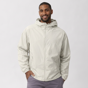 OEM Wholesale Men’s Neutral Hooded Windbreaker Hoodie <b>Lightweight</b> Zip Up Casual Outdoor Trendy Nylon <b>jacket</b> for men Manufacturer - Product Image 1